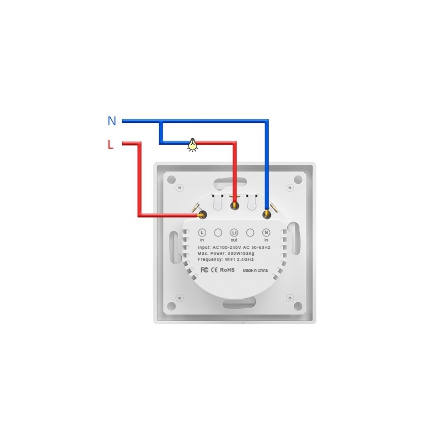 Immax NEO 07538L - Slimme 1-knops schakelaar 230V Wi-Fi Tuya