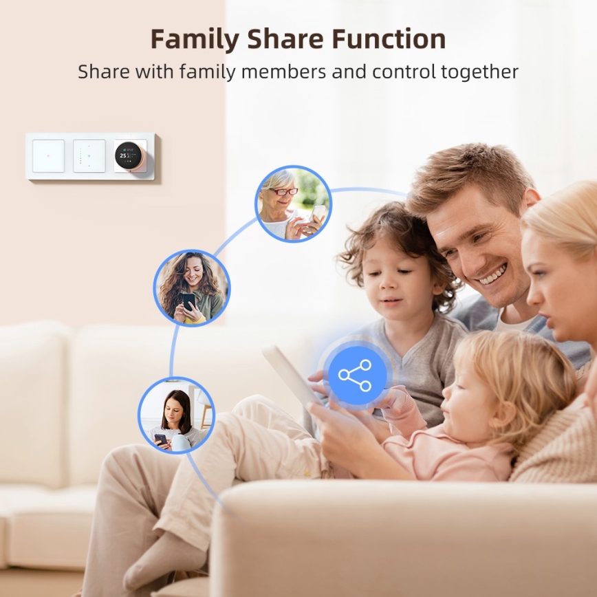 Immax NEO 07539L - SMART 2-knops schakelaar 230 V Wi-Fi Tuya
