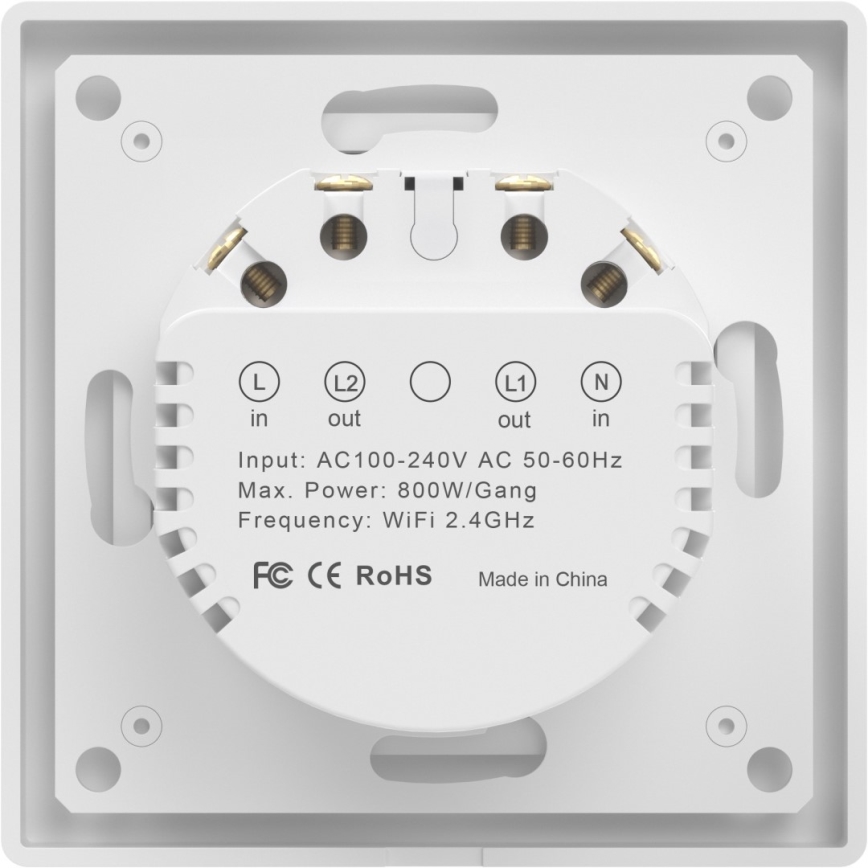 Immax NEO 07539L - SMART 2-knops schakelaar 230 V Wi-Fi Tuya