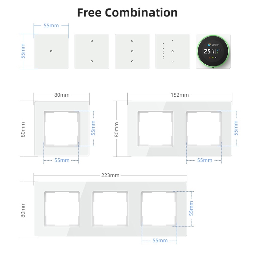 Immax NEO 07539L - SMART 2-knops schakelaar 230 V Wi-Fi Tuya