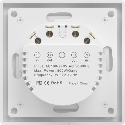 Immax NEO 07550L - Smart 2-knops schakelaar 230V