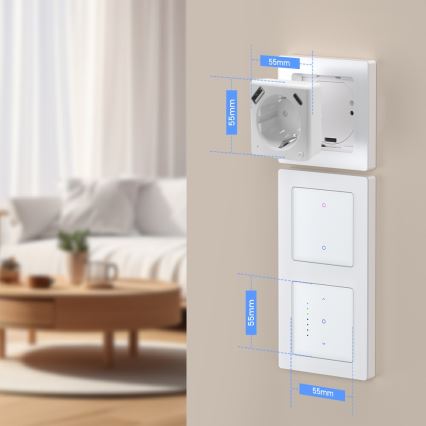 Immax NEO 07552L - Slimme Type F-stopcontact 16A/230V + 1xUSB-A+1xUSB C PD 20W Tuya