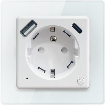Immax NEO 07553L - Slimme stekker Type E 16A/230V + 1x USB-A + 1x USB-C (PD 20W)