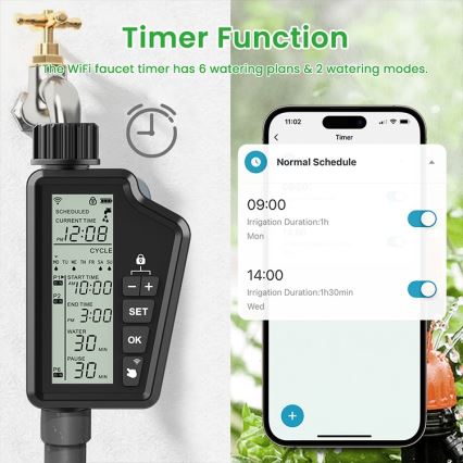 Immax NEO 07556L - Beregeningsventiel 4xAA IP65 Wi‑Fi Tuya