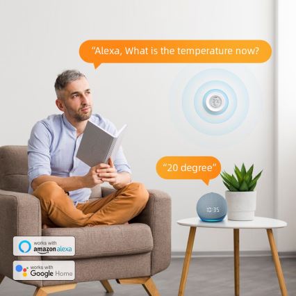 Immax NEO 07557L - Slimme sensor voor temperatuur en luchtvochtigheid 1xCR2430 Tuya