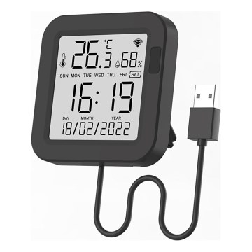 Immax NEO 07559L - Regelaar met temperatuur- en vochtigheidssensor, 5V, Wi-Fi