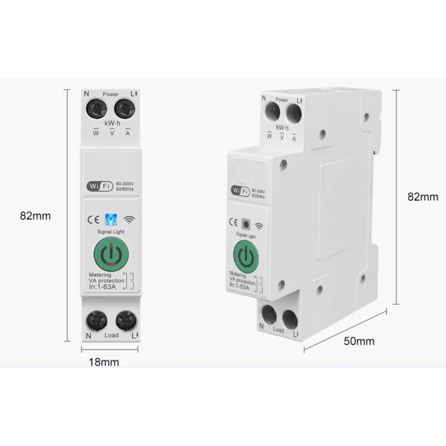 Immax NEO 07574L - Slimme stroomonderbreker 1-fase 1-63A Wi-Fi Tuya