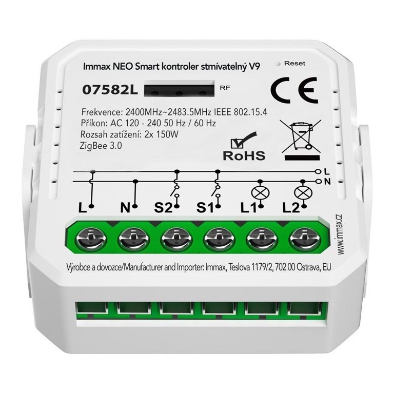 Immax Neo 07582L - Slimme dimbare controller V9 2-knops Tuya