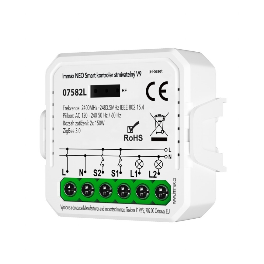 Immax Neo 07582L - Slimme dimbare controller V9 2-knops Tuya