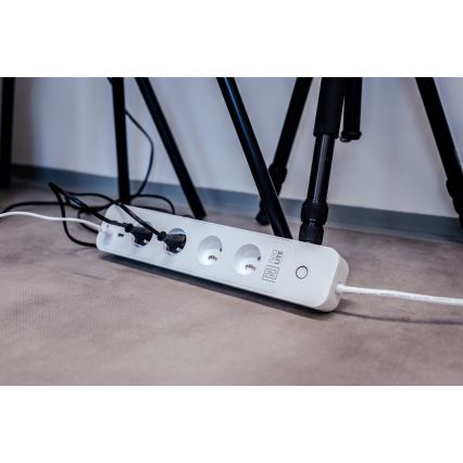 Immax NEO 07707L - NEO LITE Smart verlengkabel 4AC + 4USB Wi-Fi Tuya 1,5m