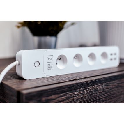 Immax NEO 07707L - NEO LITE Smart verlengkabel 4AC + 4USB Wi-Fi Tuya 1,5m