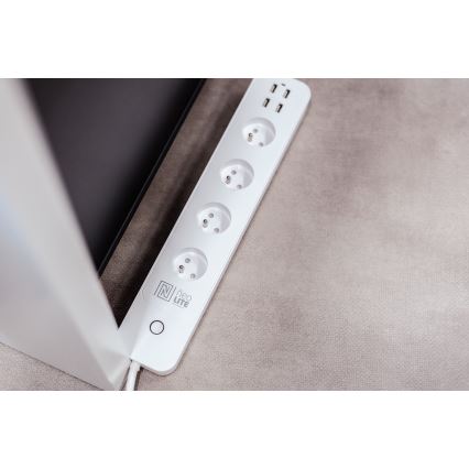 Immax NEO 07707L - NEO LITE Smart verlengkabel 4AC + 4USB Wi-Fi Tuya 1,5m