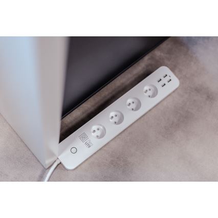 Immax NEO 07707L - NEO LITE Smart verlengkabel 4AC + 4USB Wi-Fi Tuya 1,5m