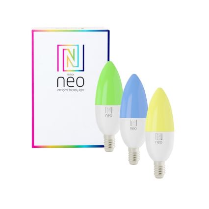 Immax NEO 07716CDO - SET 3x LED RGB+CCT Dimbare lamp E14/6W/230V Wi-Fi Tuya + afstandsbediening