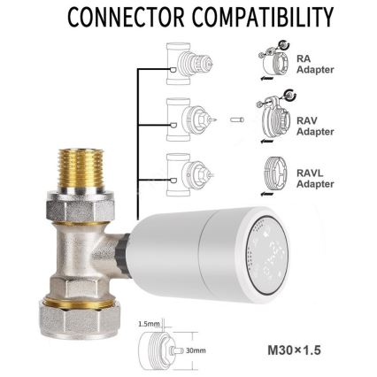 Immax NEO 07732A - SET 3x Thermostaat Kop 2xAA/3V Tuya