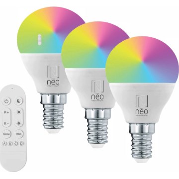 Immax NEO 07745CDO - SET 3x dimbare LED RGB+CCT-lampen E14/6W/230V Wi-Fi + afstandsbediening