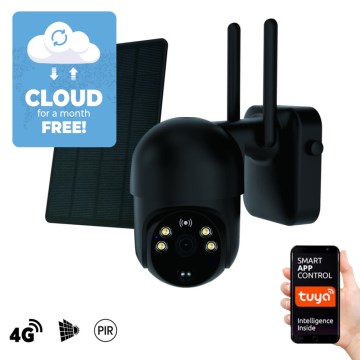 Immax NEO 07747L - Slimme buitencamera met zonnepaneel NEO LITE 4G 14400mAh 1080p IP65 Tuya zwart