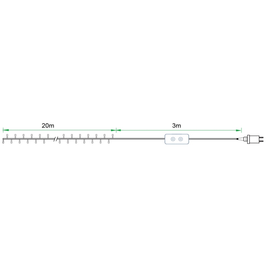 Immax NEO 07749L - LED Dimbaar buitenshuis ketting NEO LITE 200xLED/8 Functies 23m 2700-6500K IP44 Wi-Fi Tuya