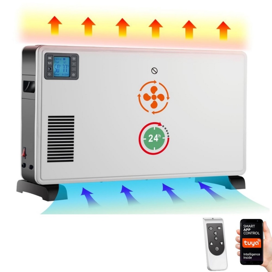 Fobie Kritisch nadering Immax NEO - Elektrische convectorkachel 1000/1300/2300W LCD/timer/TURBO/thermostaat  Tuya + RC | Lamp