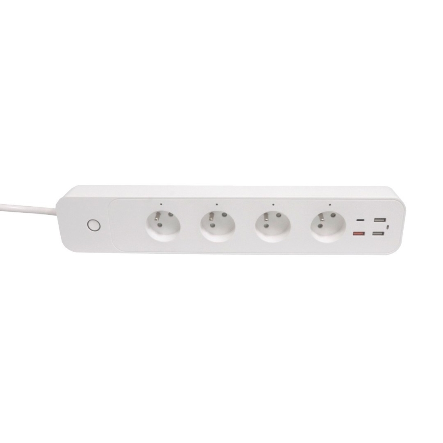 Immax NEO 07771L- Verlengsnoer NEO LITE Smart 4AC+3xUSB+1xUSB C Wi-Fi Tuya