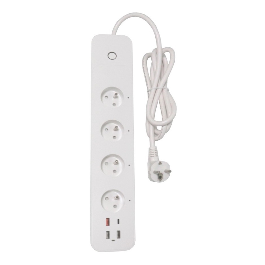 Immax NEO 07771L- Verlengsnoer NEO LITE Smart 4AC+3xUSB+1xUSB C Wi-Fi Tuya