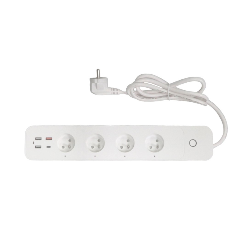 Immax NEO 07771L- Verlengsnoer NEO LITE Smart 4AC+3xUSB+1xUSB C Wi-Fi Tuya