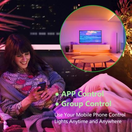 Immax NEO 07776L - RGB LED-dimbare vloerlamp AMBIENTE LED/12W/230V Wi‑Fi Tuya + afstandsbediening