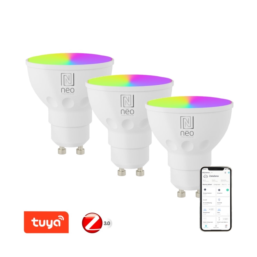 Immax NEO 07777C - SET 3x LED RGB+CCT Dimbare lamp GU10/4,8W/230V Tuya