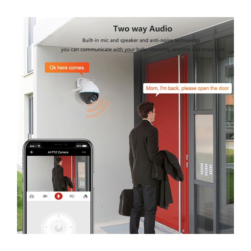 Immax NEO 07782L - Slimme buitencamera met sensor BALL 355° P/T 4MP IP65 Wi-Fi Tuya
