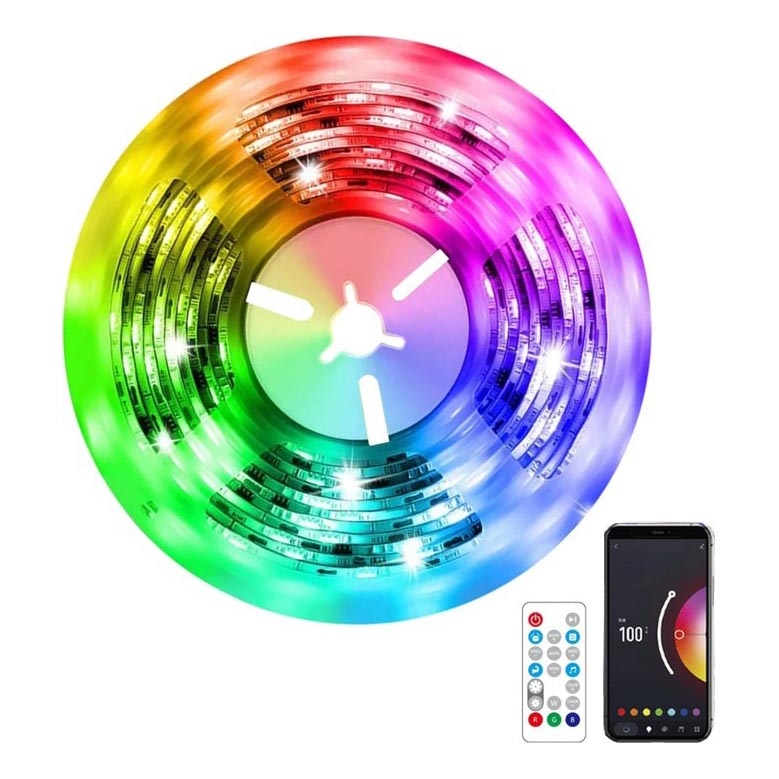Immax NEO 07791L - LED RGB Dimbare strip NEO LITE LED/18W/230V 5m IP65 MUSIC Wi-FI Tuya + afstandsbediening