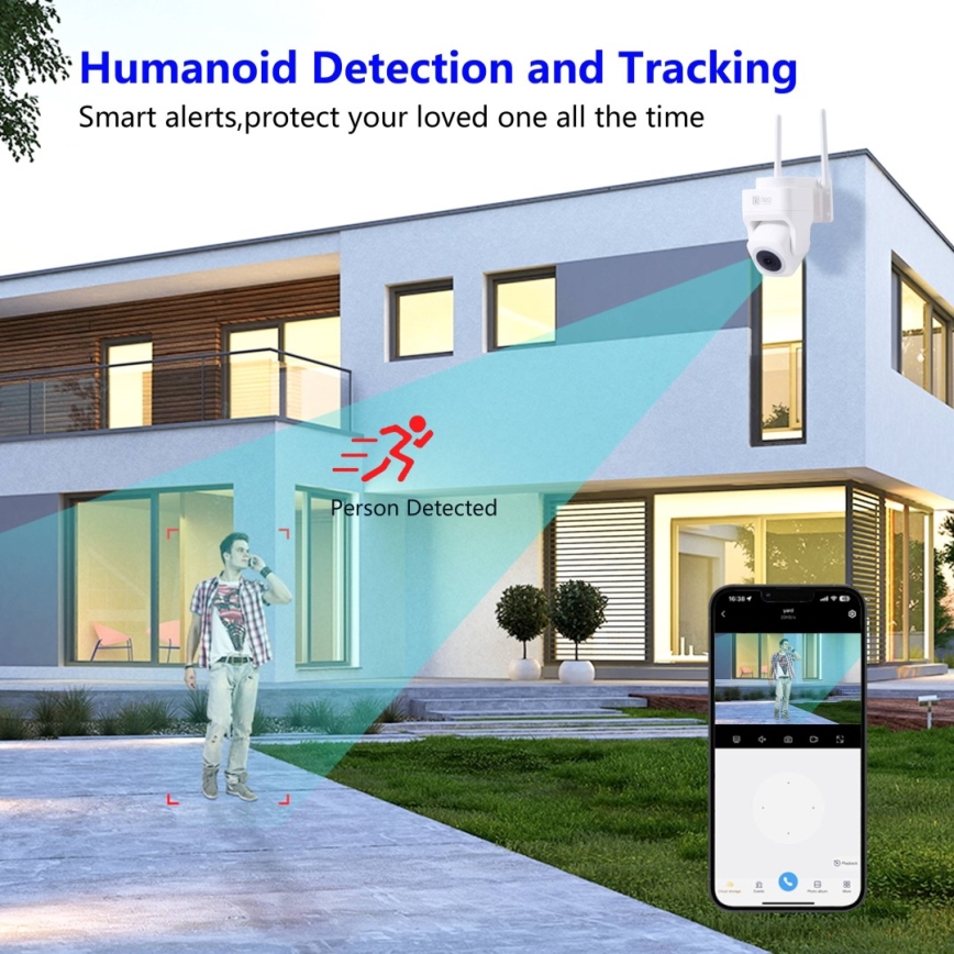 Immax NEO 07793L - Slimme buitencamera met CUBE 4MP sensor 5V IP65 Wi-Fi Tuya