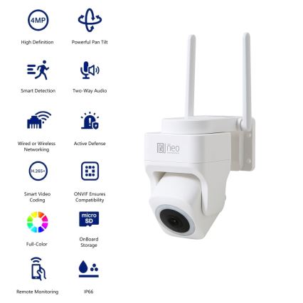 Immax NEO 07793L - Slimme buitencamera met CUBE 4MP sensor 5V IP65 Wi-Fi Tuya