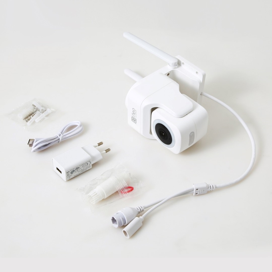 Immax NEO 07793L - Slimme buitencamera met CUBE 4MP sensor 5V IP65 Wi-Fi Tuya