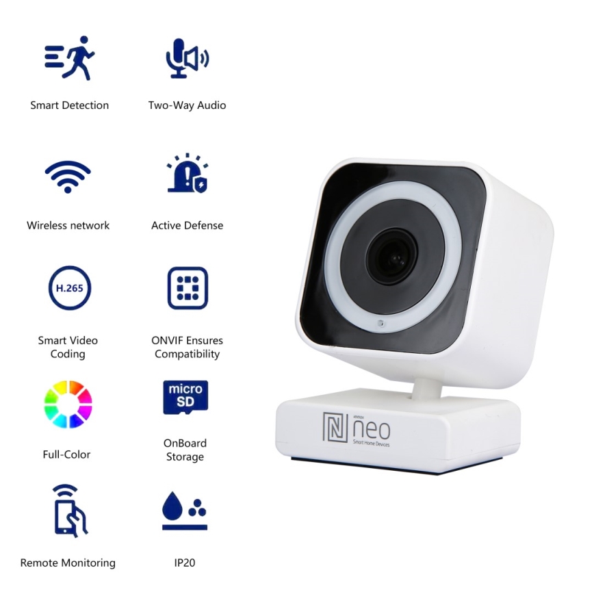 Immax NEO 07796L-Smart binnen camera met sensor LITTLE CUBE 3MP 5V Wi-Fi Tuya