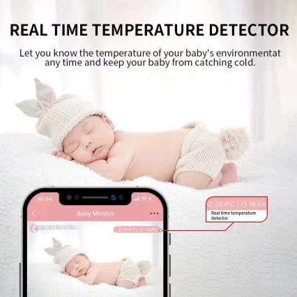 Immax NEO 07797L - Slimme oplaadbare babyfoon 5V Wi-Fi Tuya blauw