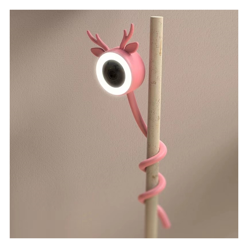 Immax NEO 07798L - Slimme oplaadbare babyfoon 5V Wi-Fi Tuya roze