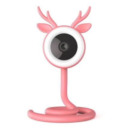 Immax NEO 07798L - Slimme oplaadbare babyfoon 5V Wi-Fi Tuya roze
