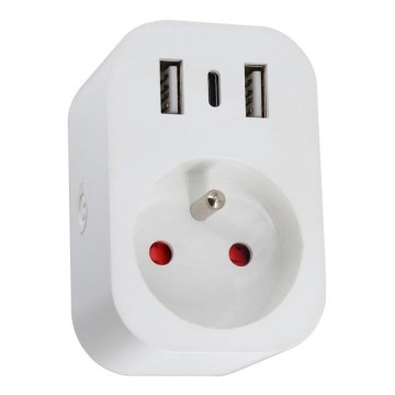 Immax NEO 07799L - Smart stopcontact splitter 16A/230V + 2xUSB+1xUSB C Wi-Fi Tuya