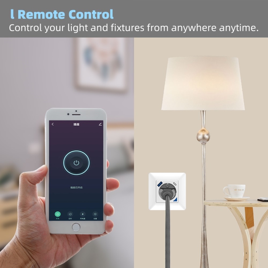 Immax NEO 07801L - Slim stopcontact 16A/230V + 1xUSB-A+1xUSB C Tuya