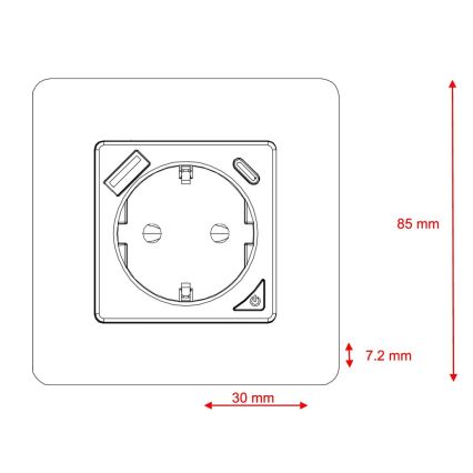 Immax NEO 07801L - Slim stopcontact 16A/230V + 1xUSB-A+1xUSB C Tuya