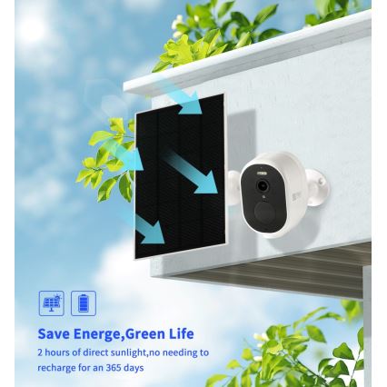 Immax NEO 07802L - Slimme buiten zonnecamera met BARREL sensor 5000 mAh Wi-Fi Tuya IP65