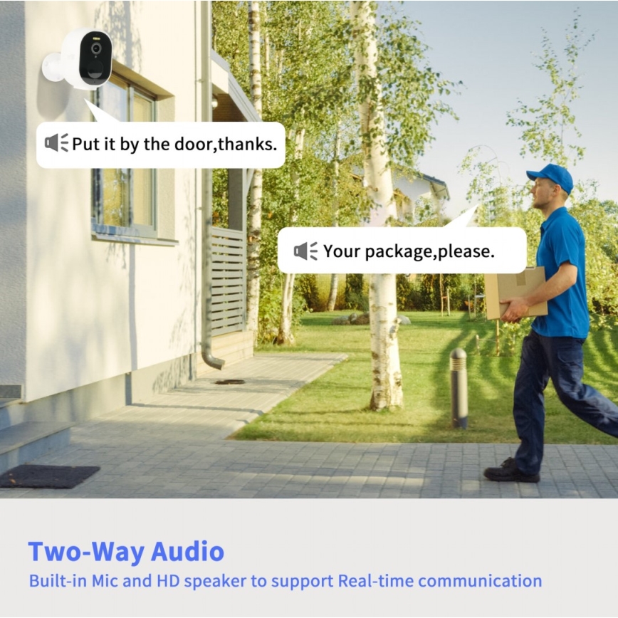 Immax NEO 07802L - Slimme buiten zonnecamera met BARREL sensor 5000 mAh Wi-Fi Tuya IP65