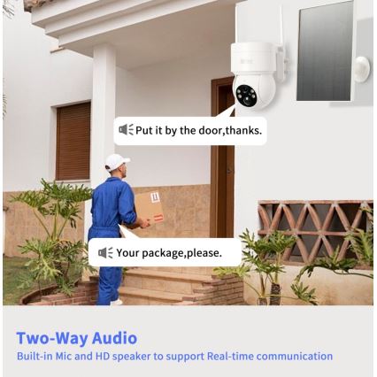 Immax NEO 07803L - Slimme buiten zonnecamera met SENTRY-sensor 6000 mAh Wi-Fi Tuya IP65