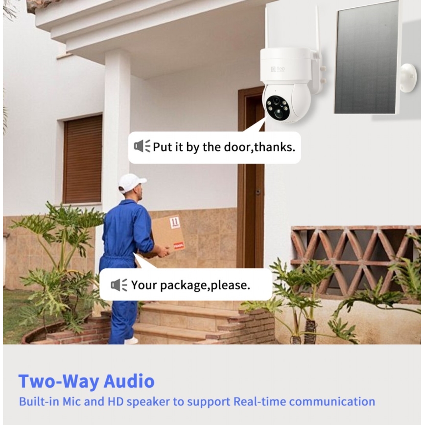Immax NEO 07803L - Slimme buitenzonnecamera met sensor SENTRY 6000 mAh Wi-Fi Tuya IP65