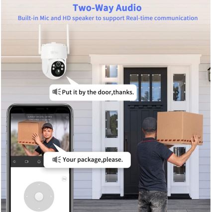 Immax NEO 07804L - Slimme buitenzonnecamera met sensor 9000 mAh Wi-Fi Tuya IP65