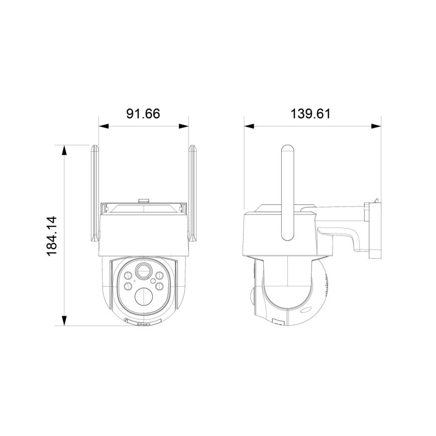 Immax NEO 07804L - Slimme buitenzonnecamera met sensor 9000 mAh Wi-Fi Tuya IP65