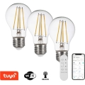 Immax NEO 07806CDO - SET van 3 dimbare LED CCT-lampen E27/7,3W/230V Tuya Wi-Fi + afstandsbediening