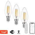 Immax NEO 07807CDO - SET 3x LED CCT dimbare LED-lamp E14/4W/230V Tuya Wi‑Fi + afstandsbediening