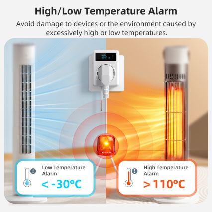 Immax NEO 07811L - Slimme stekker met thermometer F 3680W Wi-Fi