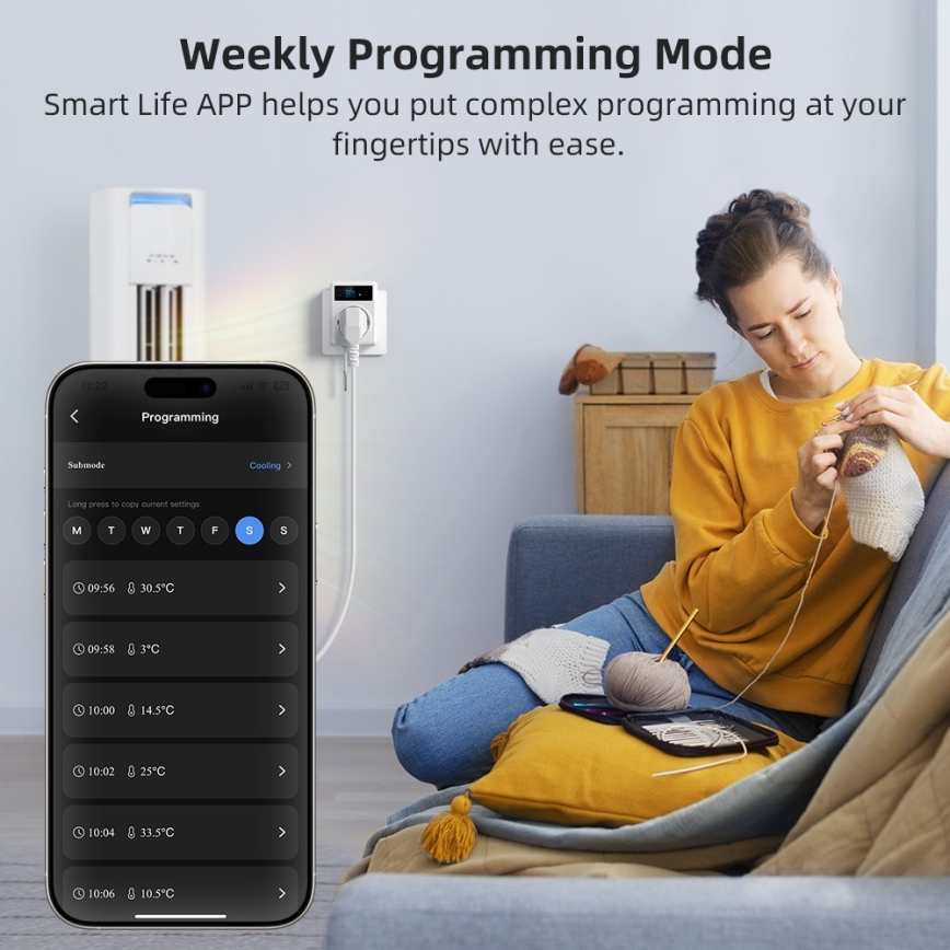 Immax NEO 07811L - Slimme stekker met thermometer F 3680W Wi-Fi
